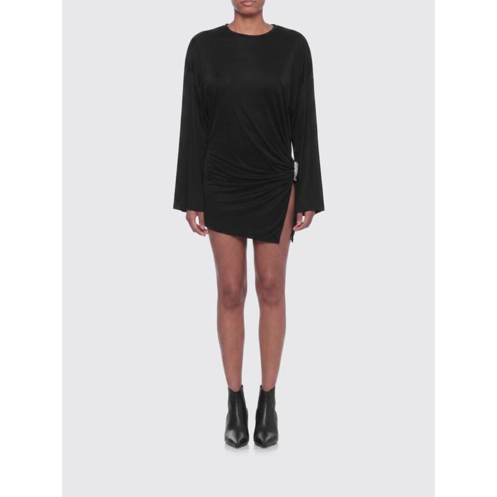 The Attico Women The Attico Draped Viscose Mini Sheath Dress With Side Slit